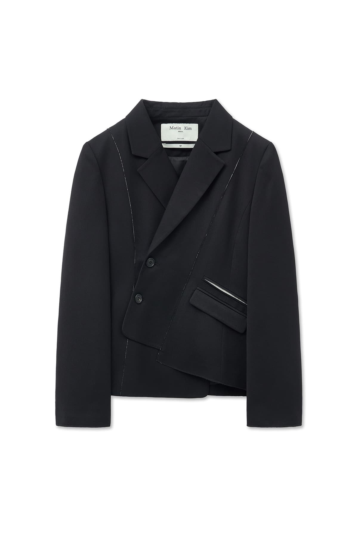 CUT OUT POINT STRING BLAZER IN BLACK