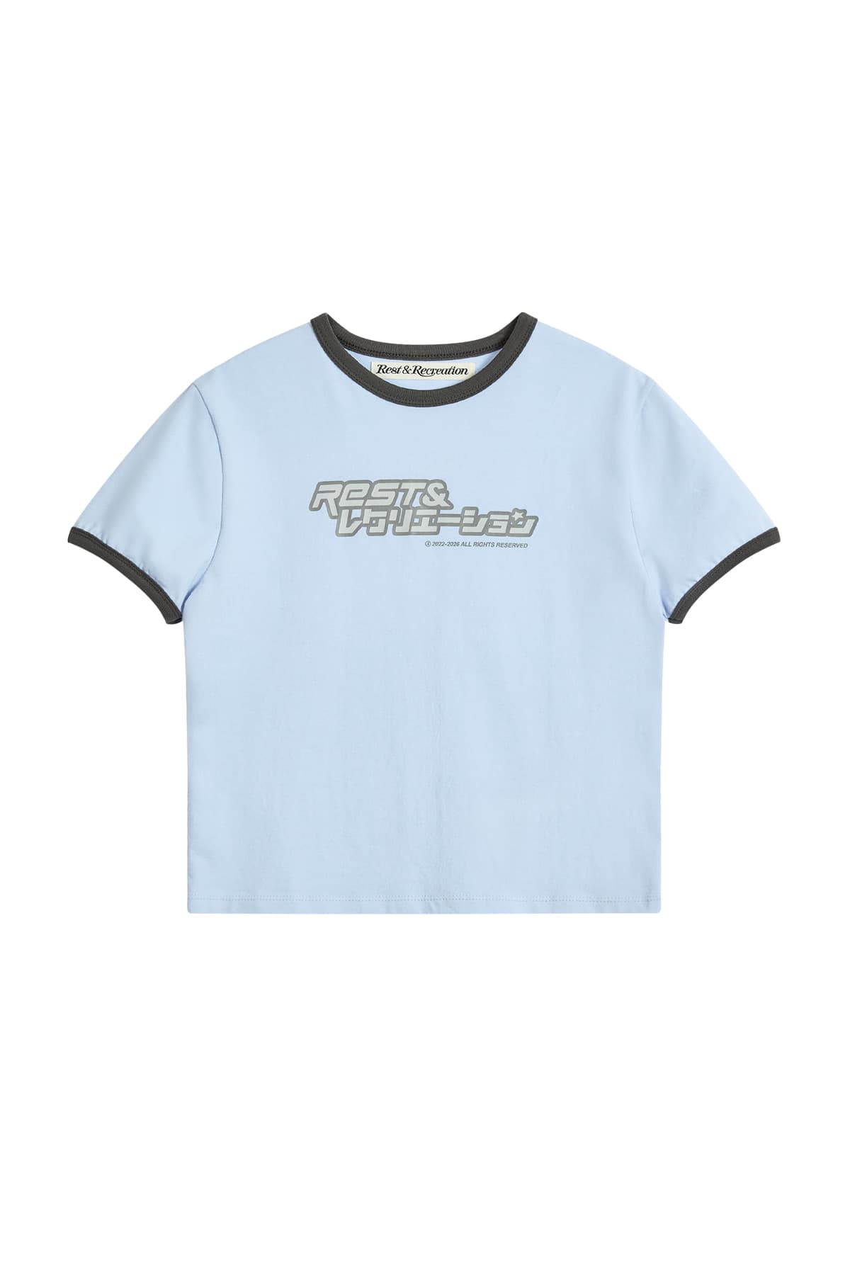 ANIME LOGO RINGER T-SHIRT - SKY BLUE