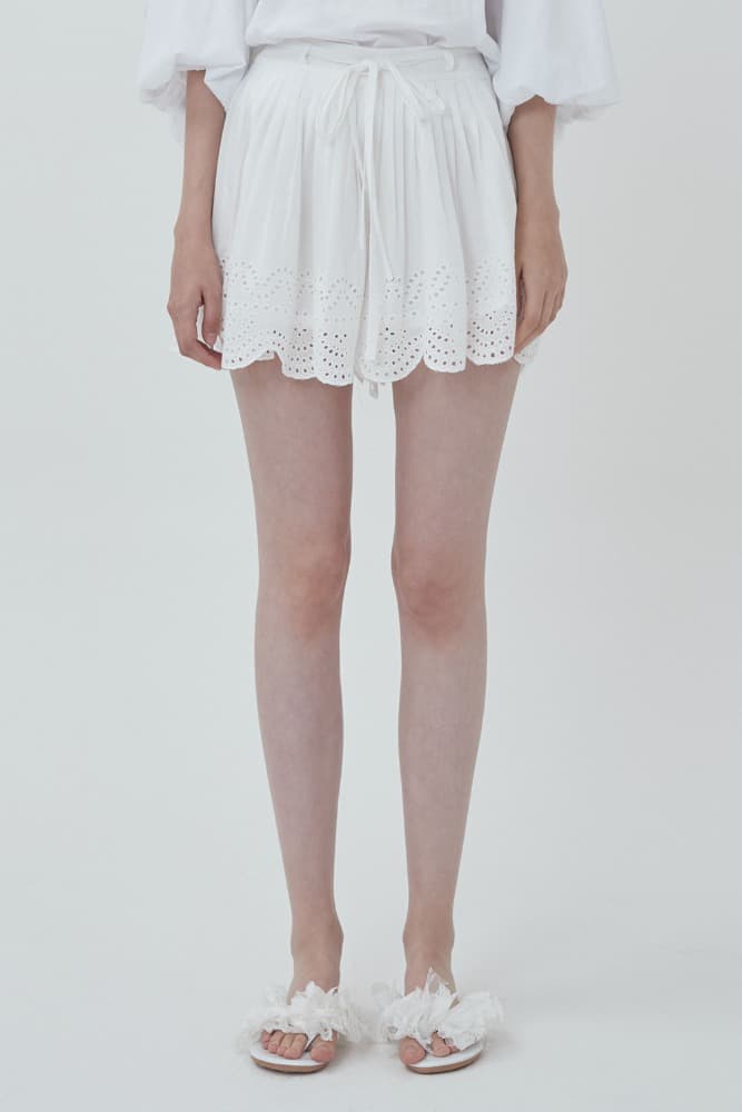 Scallop Breeze Eyelet Skirt (2Color)