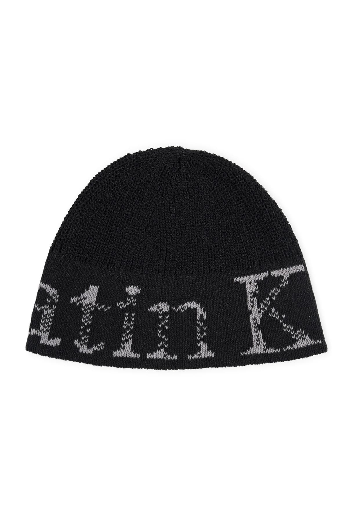 CRACKED LOGO LIGHT BUCKET BEANIE IN BLACK