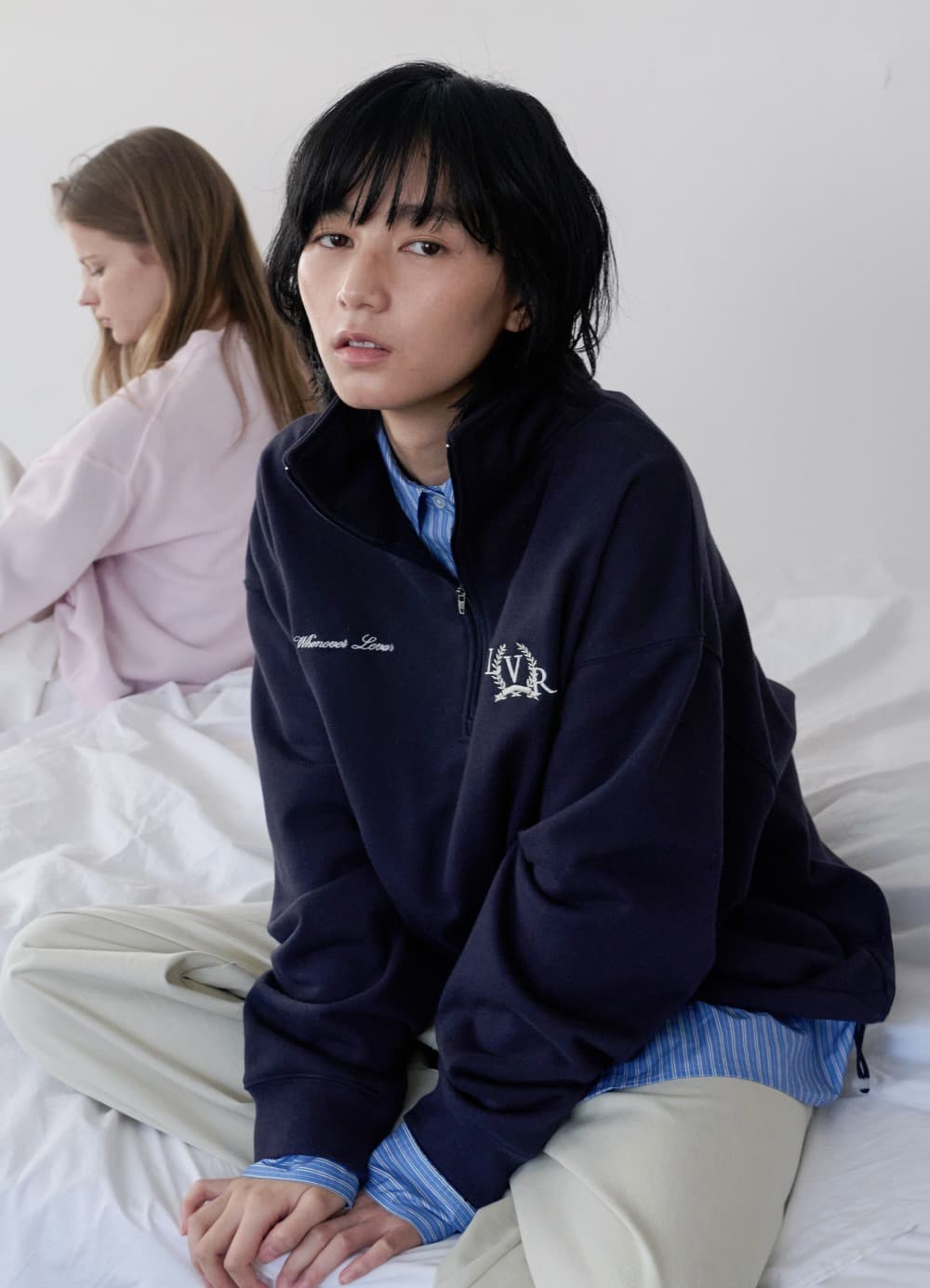 British Half-Zip Sweatshirt - Blueberry Navy