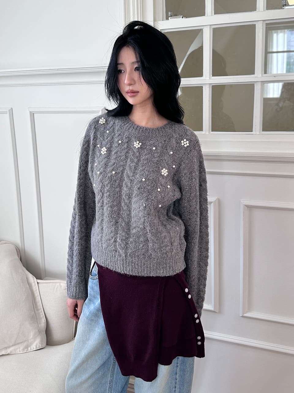 PEARL POINT PULLOVER (GREY)