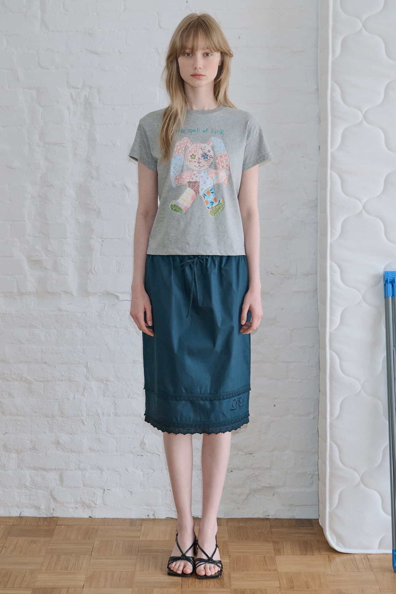 Patchwork Rabbit T-Shirt (Melange Grey)