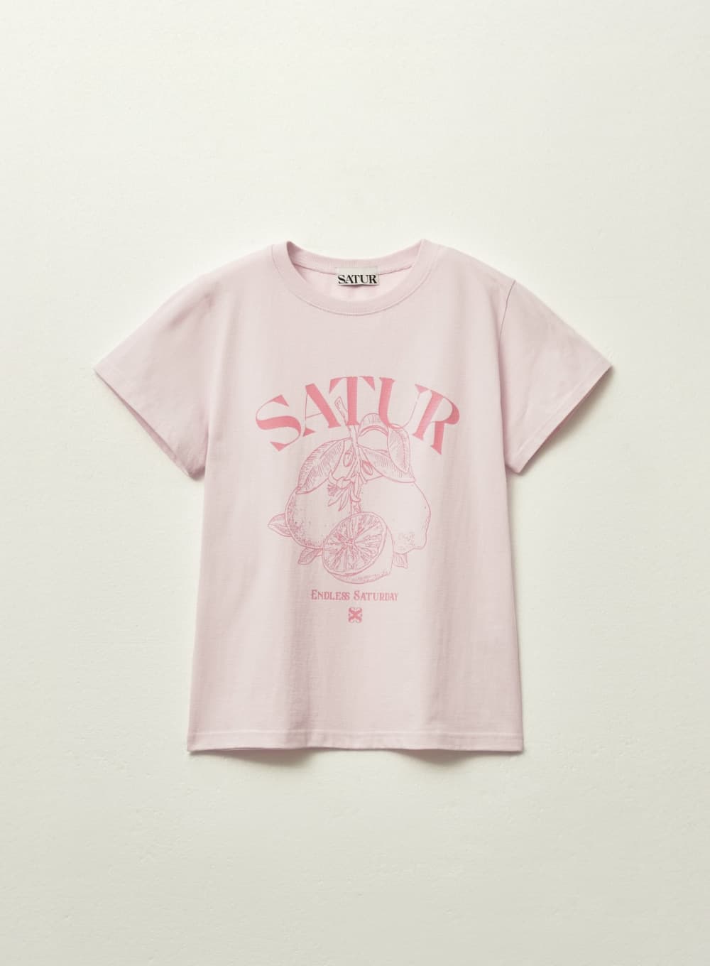 (W) Capri Citron Drawing Summer Graphic T-Shirt - Light Pink