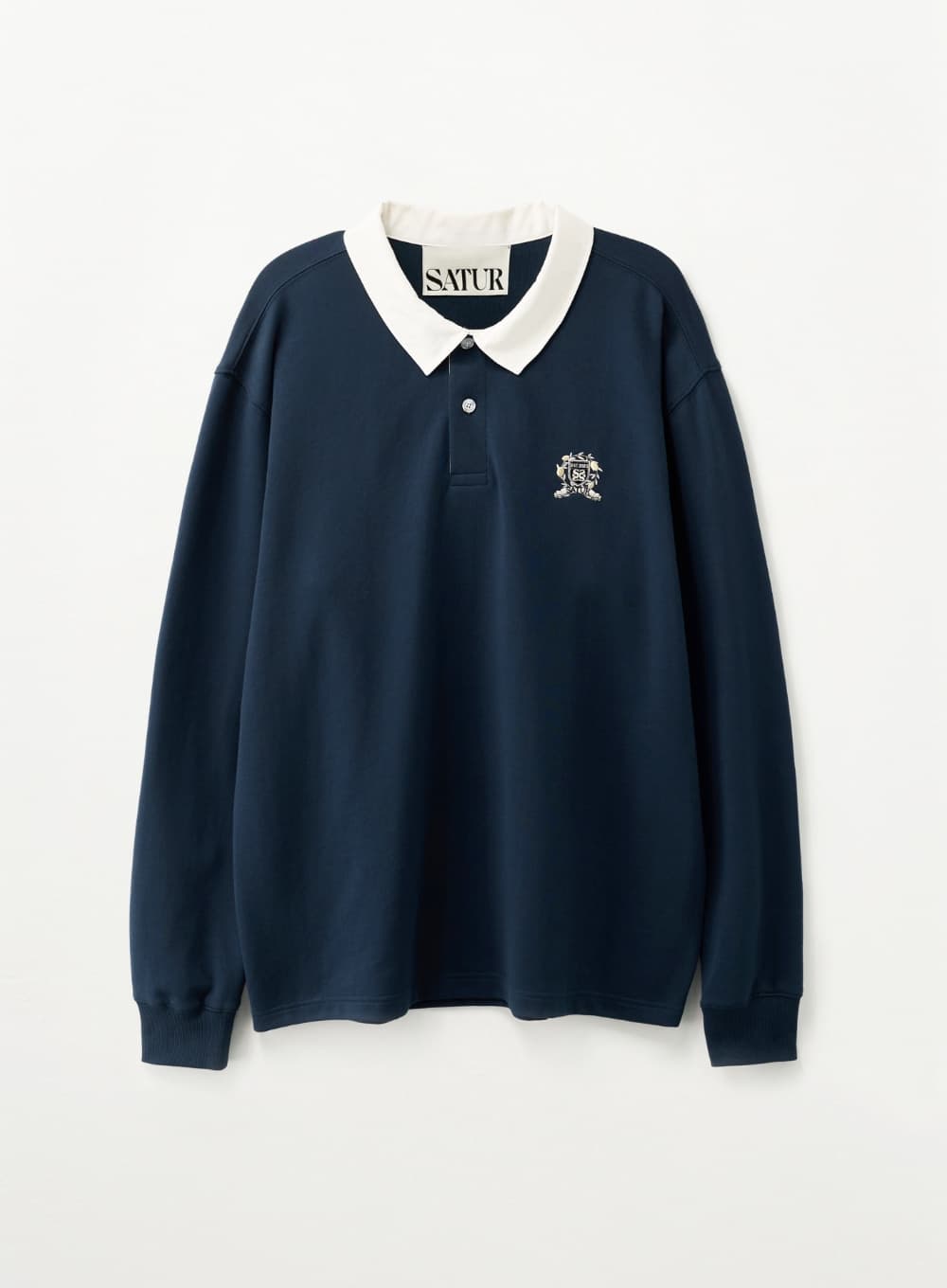 Crest Logo Rugby Long Sleeve - Navy