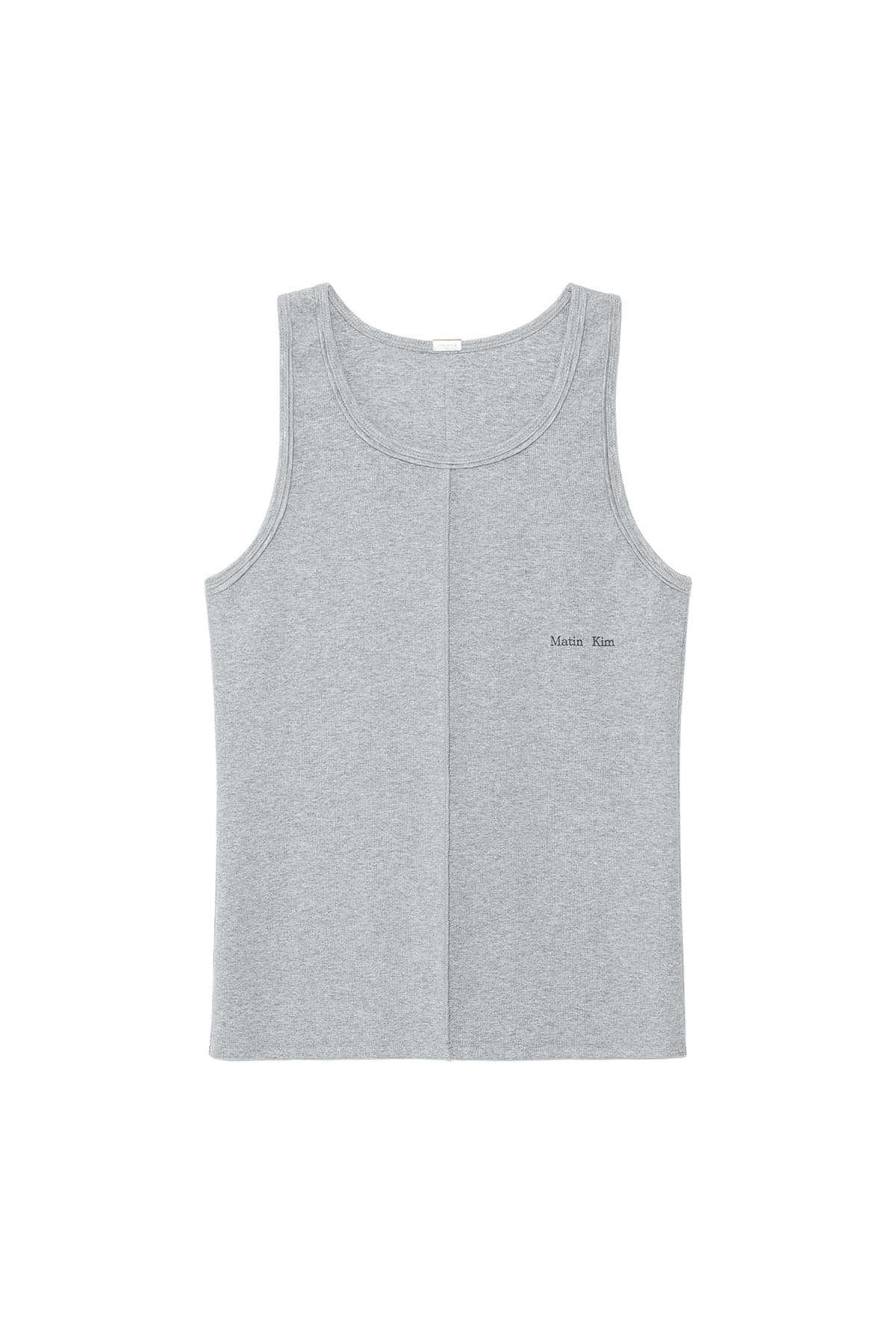 SMALL LOGO PINTUCK SLEEVELESS TOP FOR MEN IN GREY