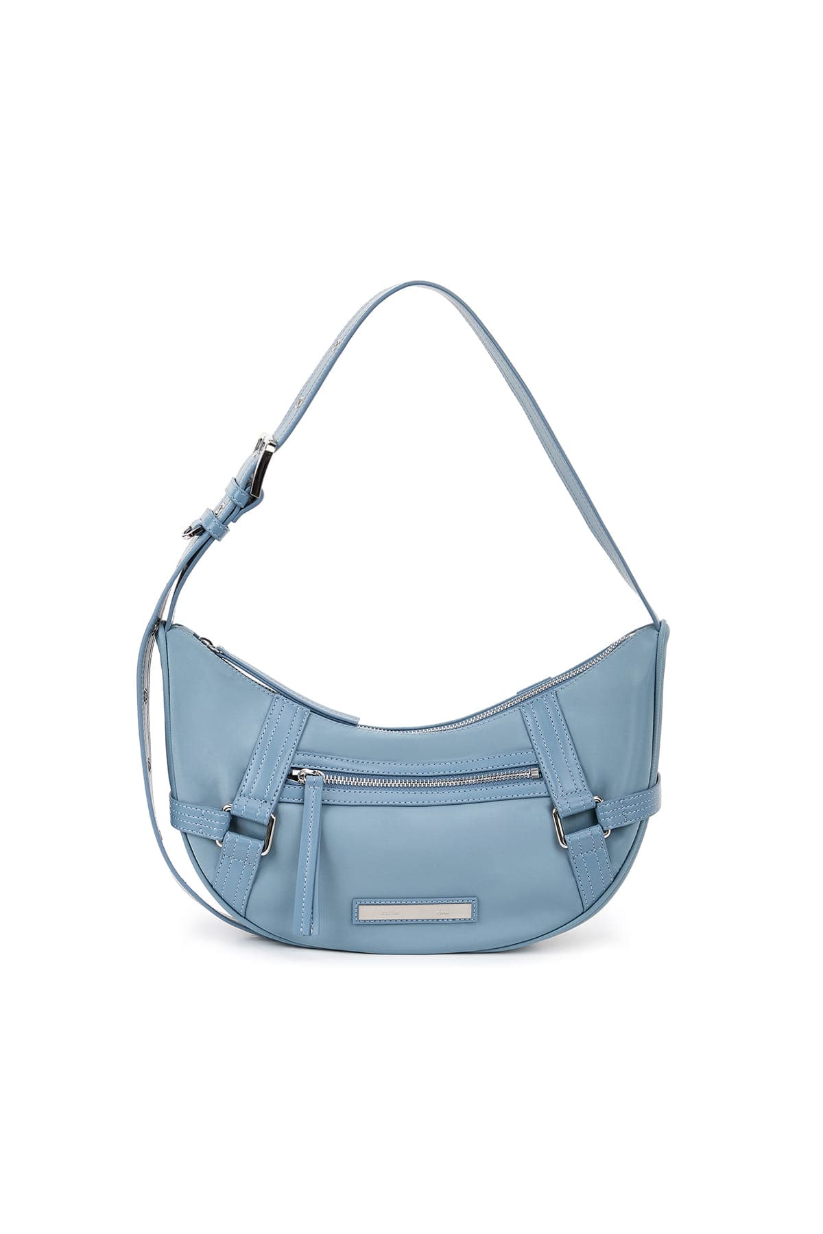FABRIC ARC HOBO BAG IN SMOKE BLUE