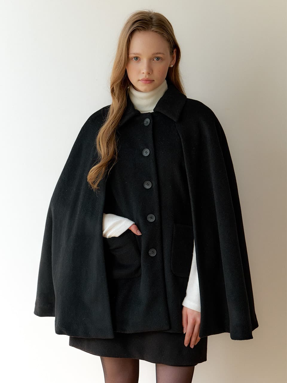 Wool Roman Cape Coat / Black(3color)