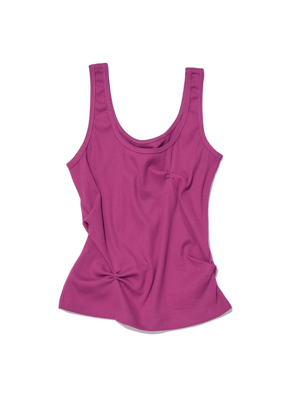 RUCHED SLEEVELESS_HOT PINK