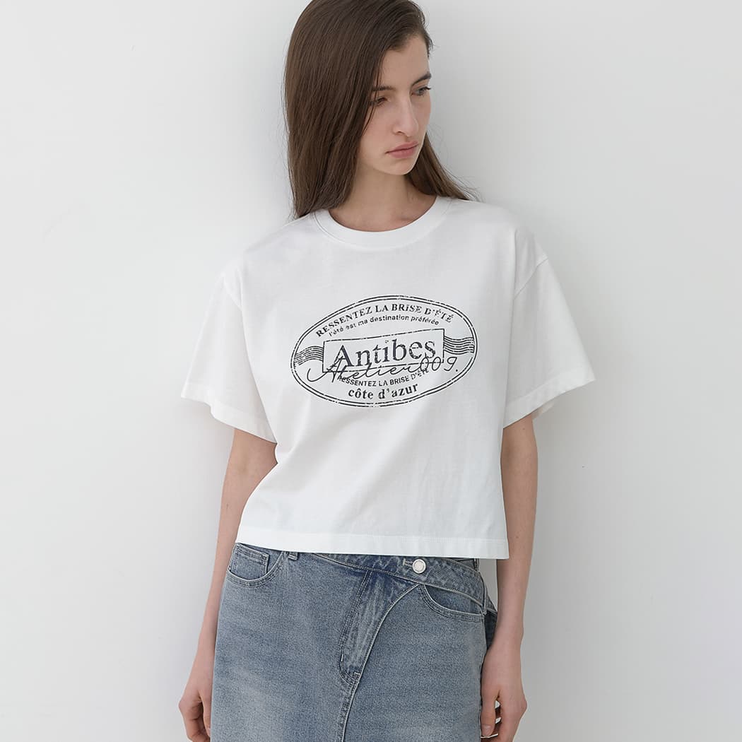 (T-7082)ANTIBES SHORT CROP TEE