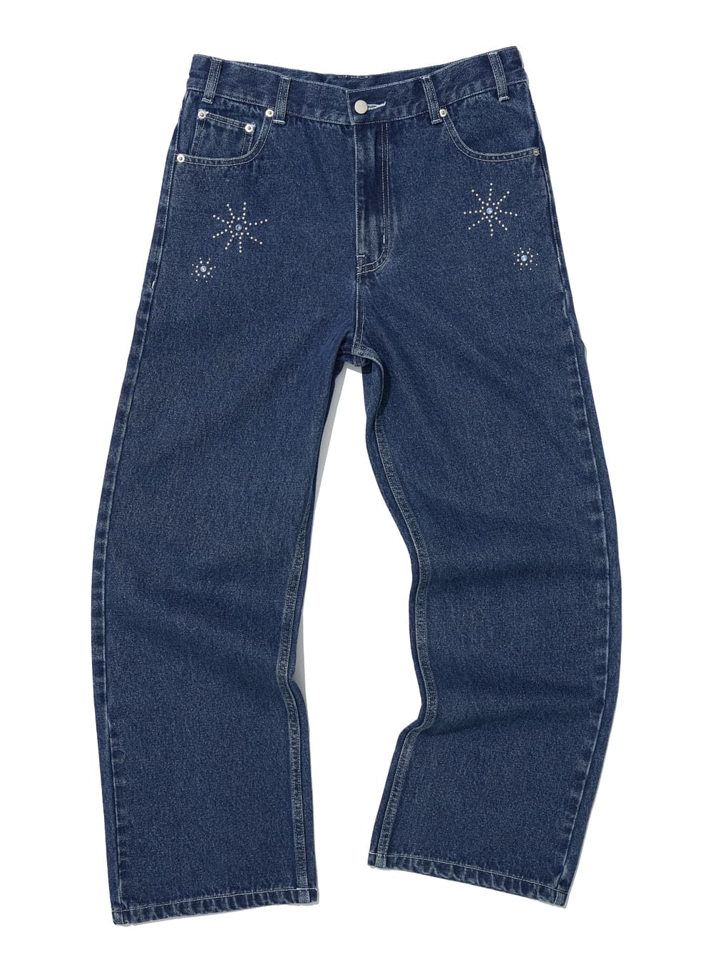 GEMSTONE WIDE LEG DENIM JEANS_DEEP BLUE