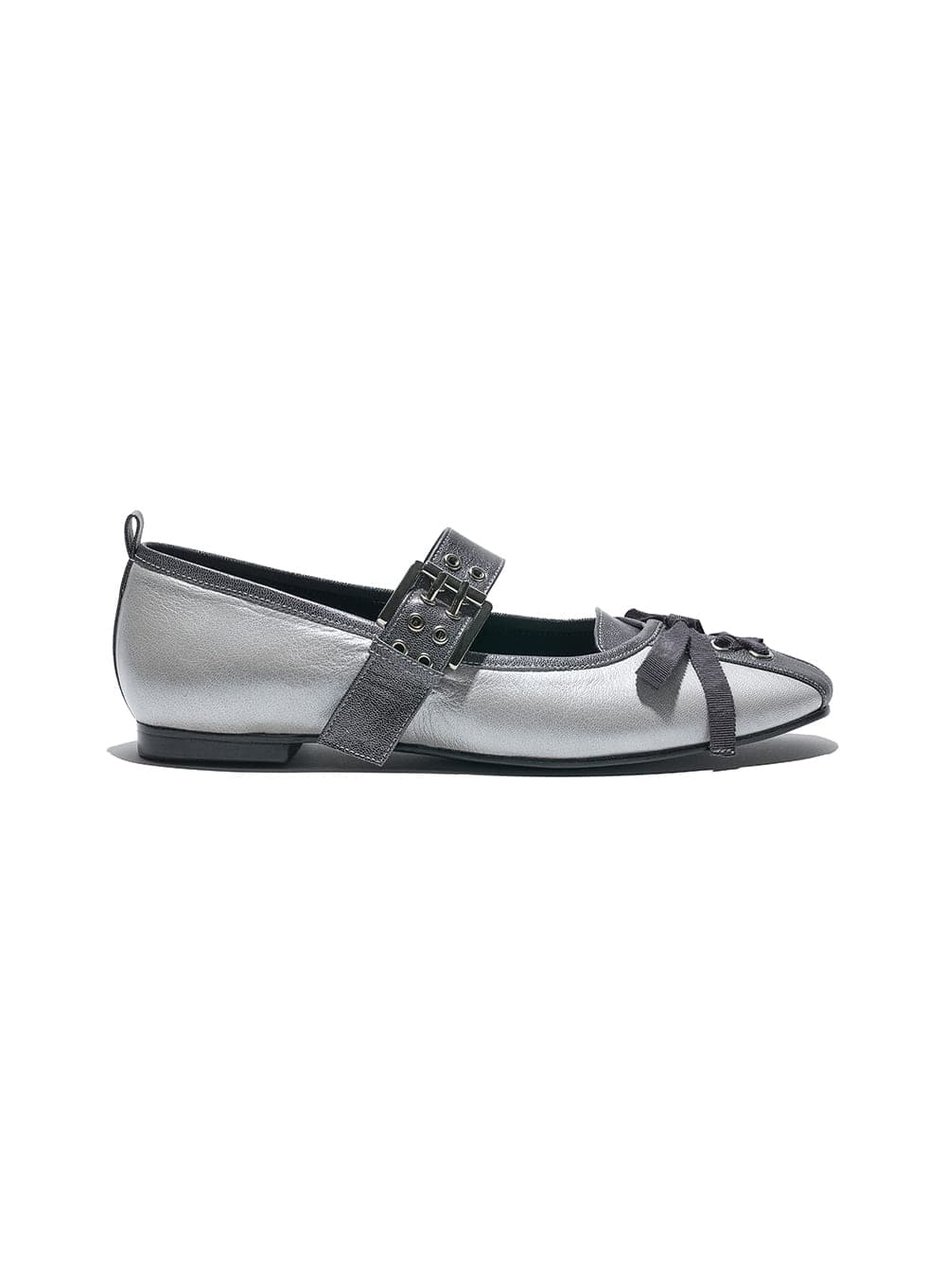 LACE-UP POINTED BALLET FLAT_ECRU