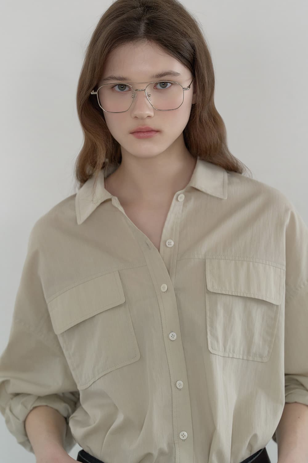 Two-way pocket shirt-jacket S/beige [N6PSBL03]