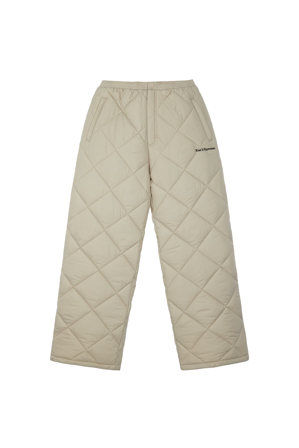 QUILTED PADDING PANTS - BEIGE