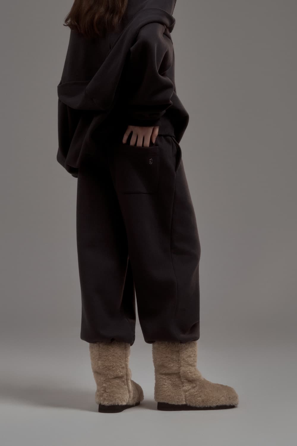 Dew Folded Sweat Pants - Grey