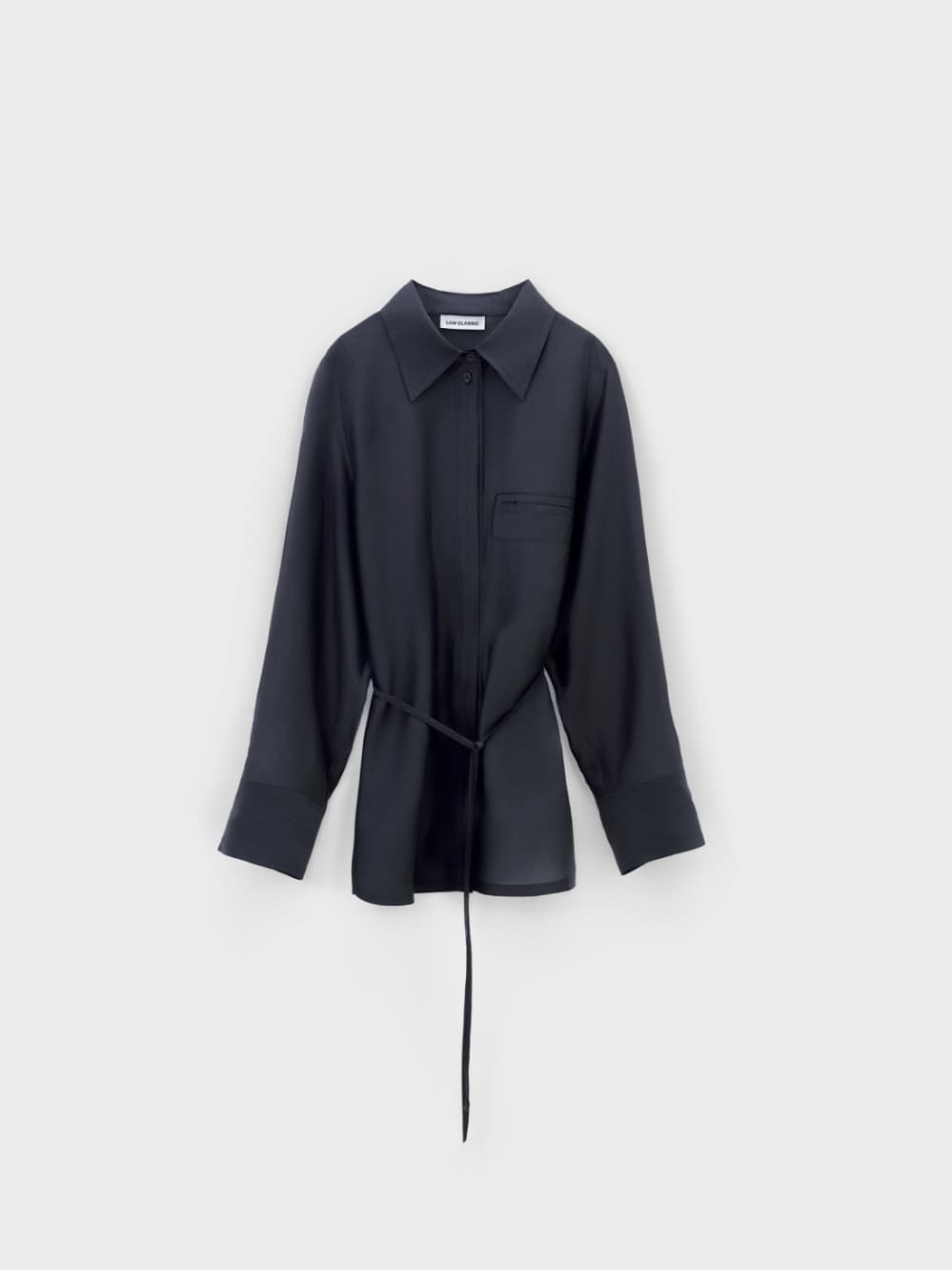See-Through Back Strap Shirt_Charcoal