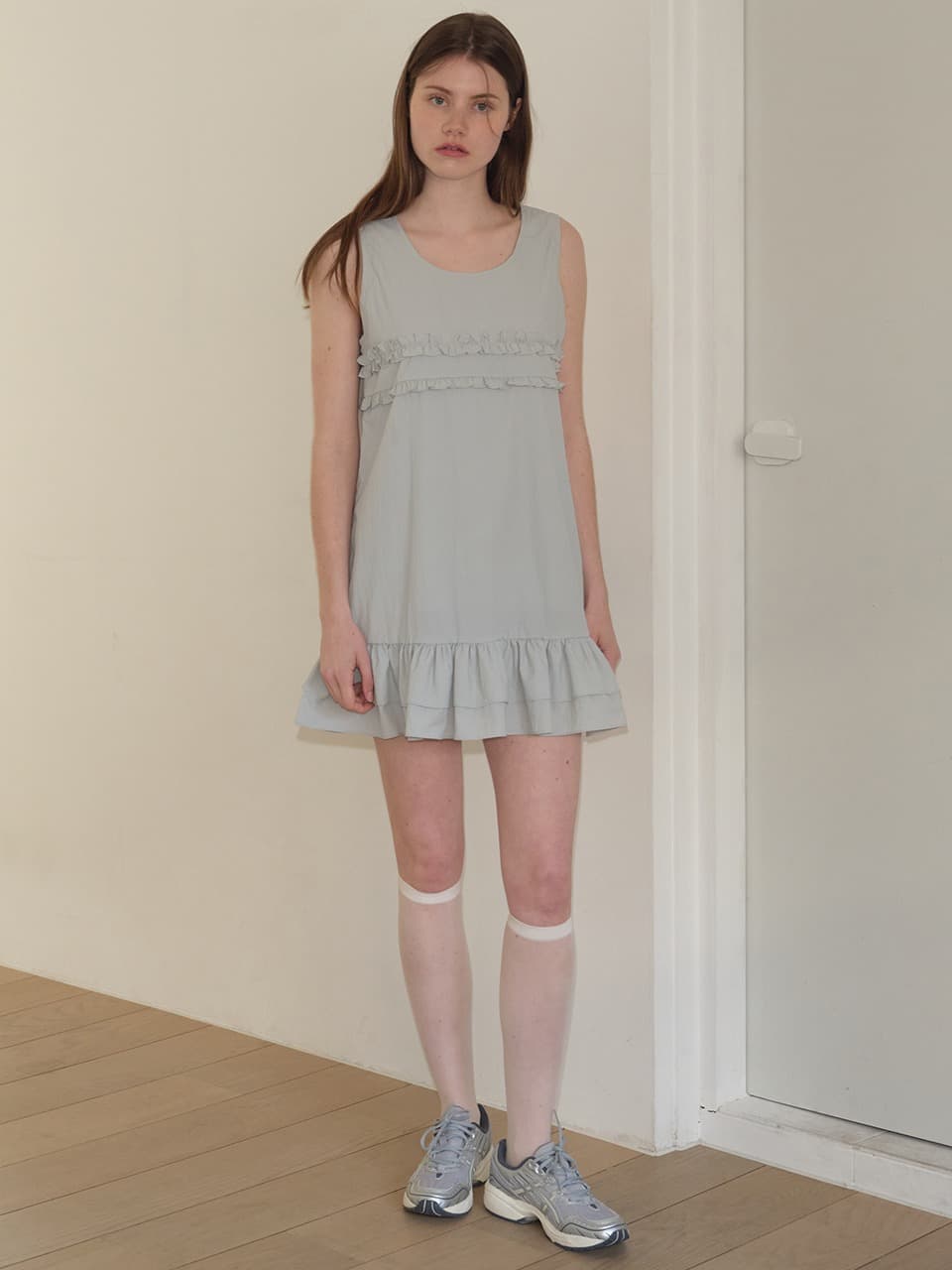 MIXED FRILL MINI ONE PIECE (LIGHT BLUE)