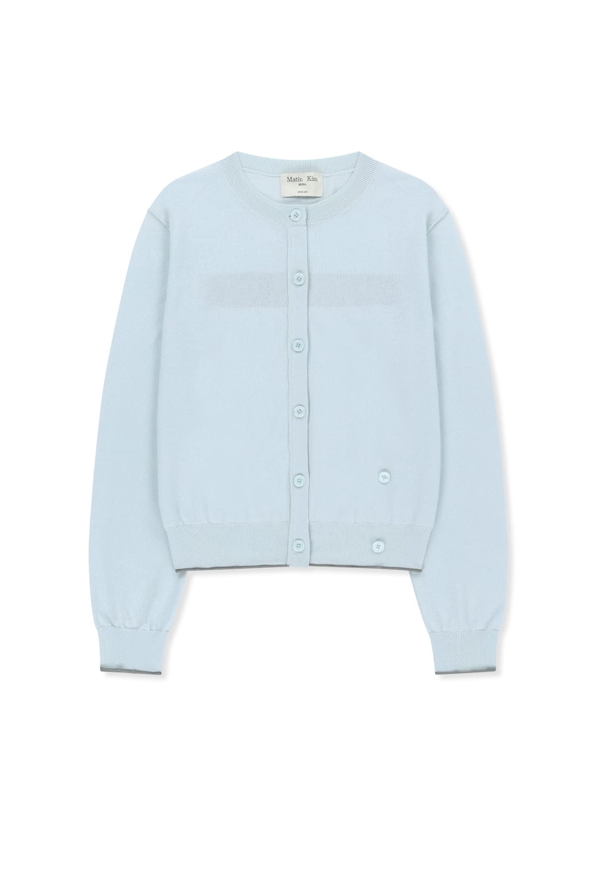 BACK LOGO SHEER CARDIGAN FOR WOMEN IN LIGHT BLUE
