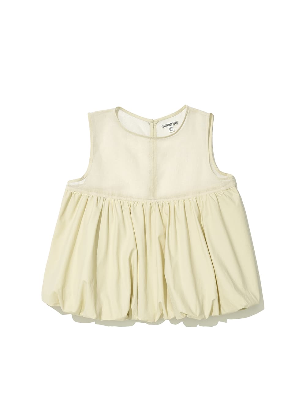 SLEEVELESS PUFF BLOUSE_IVORY