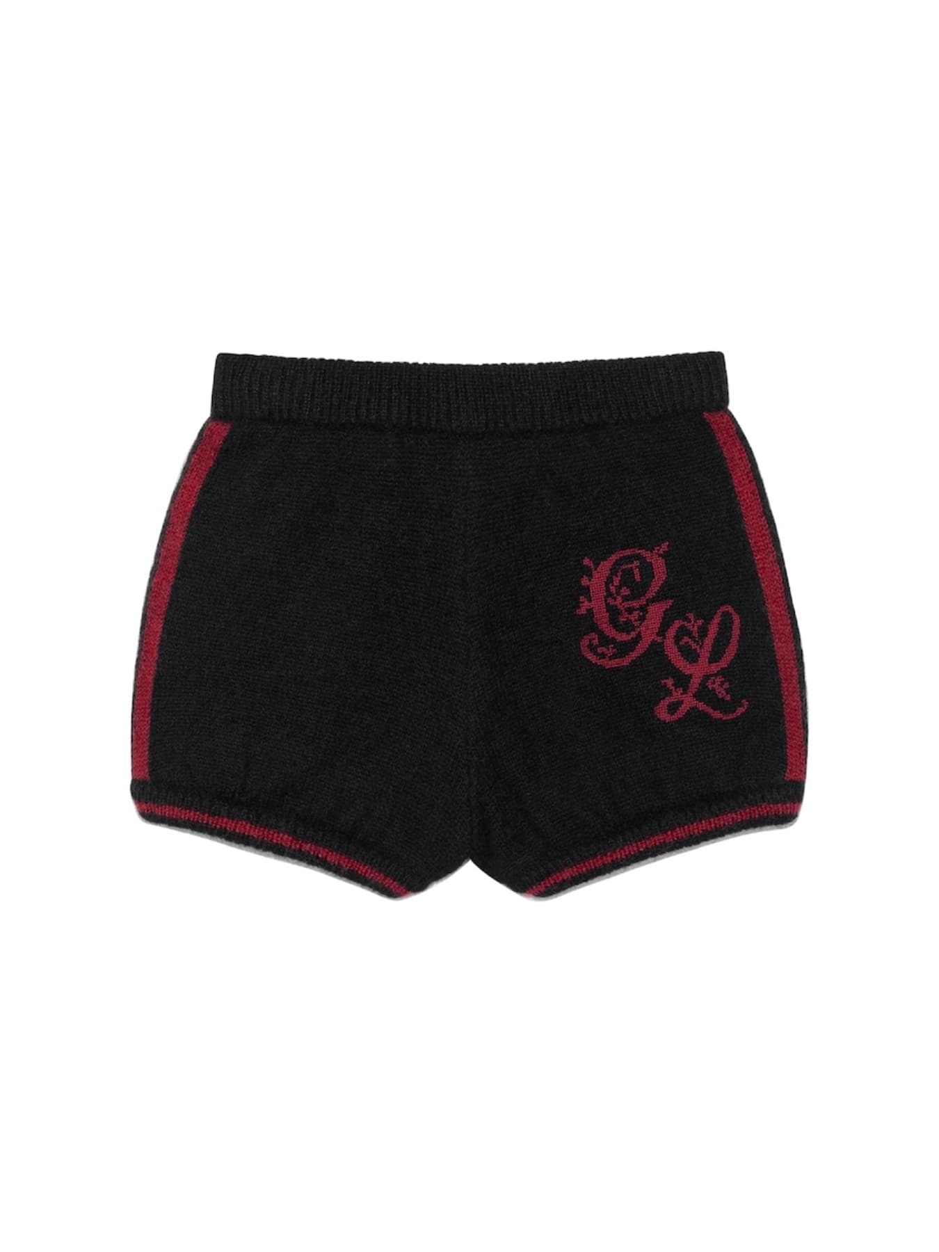 CROSS-STITCH KNIT SHORTS (BLACK)