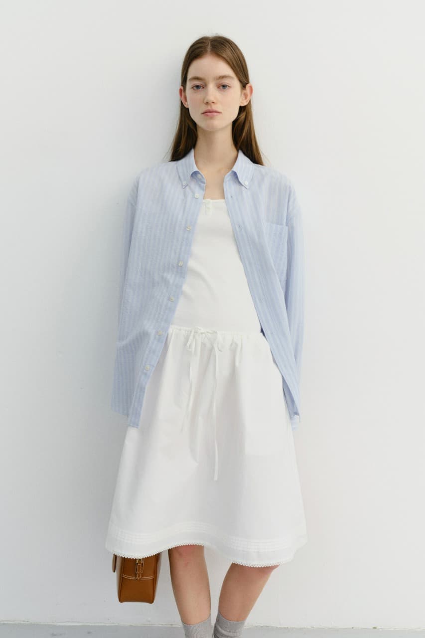 UNISEX CLASSIC STRIPED BD OVERSHIRT BLUE_UDSH6B125B1