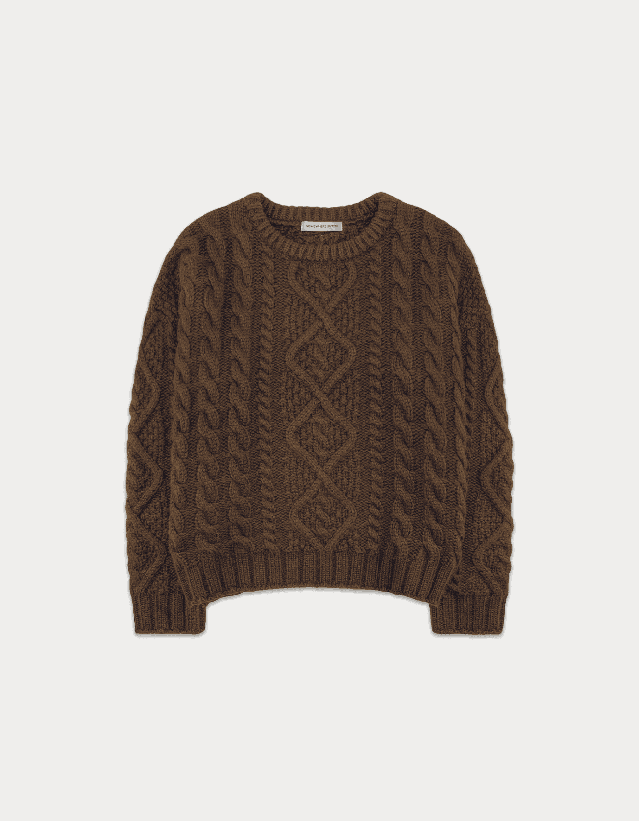 Papa Wool Cable Knit - Brown