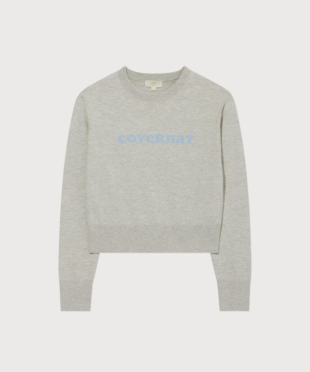 우먼 쿠퍼로고 라운드넥 니트 Heather Gray