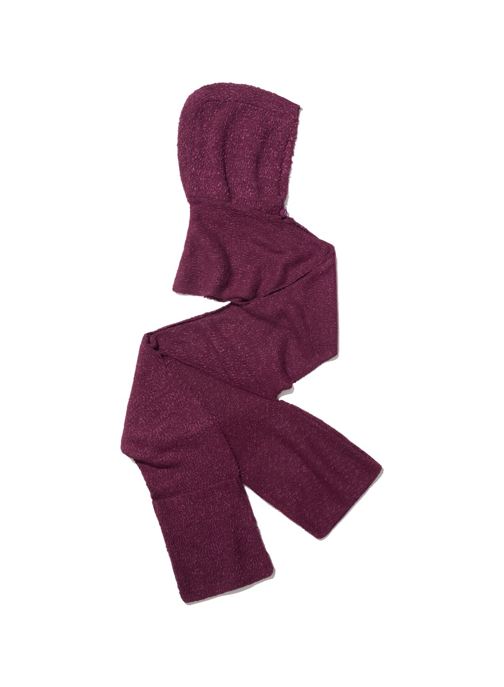 HOODED POCKET KNIT MUFFLER_PLUM