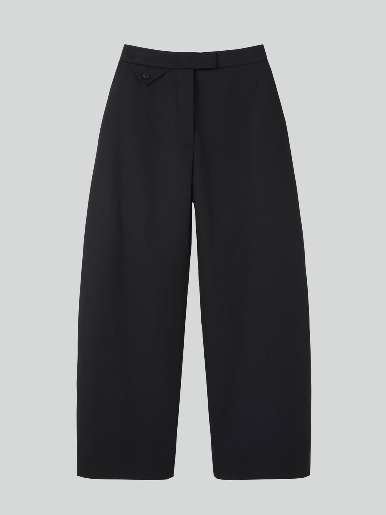 HIGH-RISE CURVED LEGS PANTS (BLACK)
