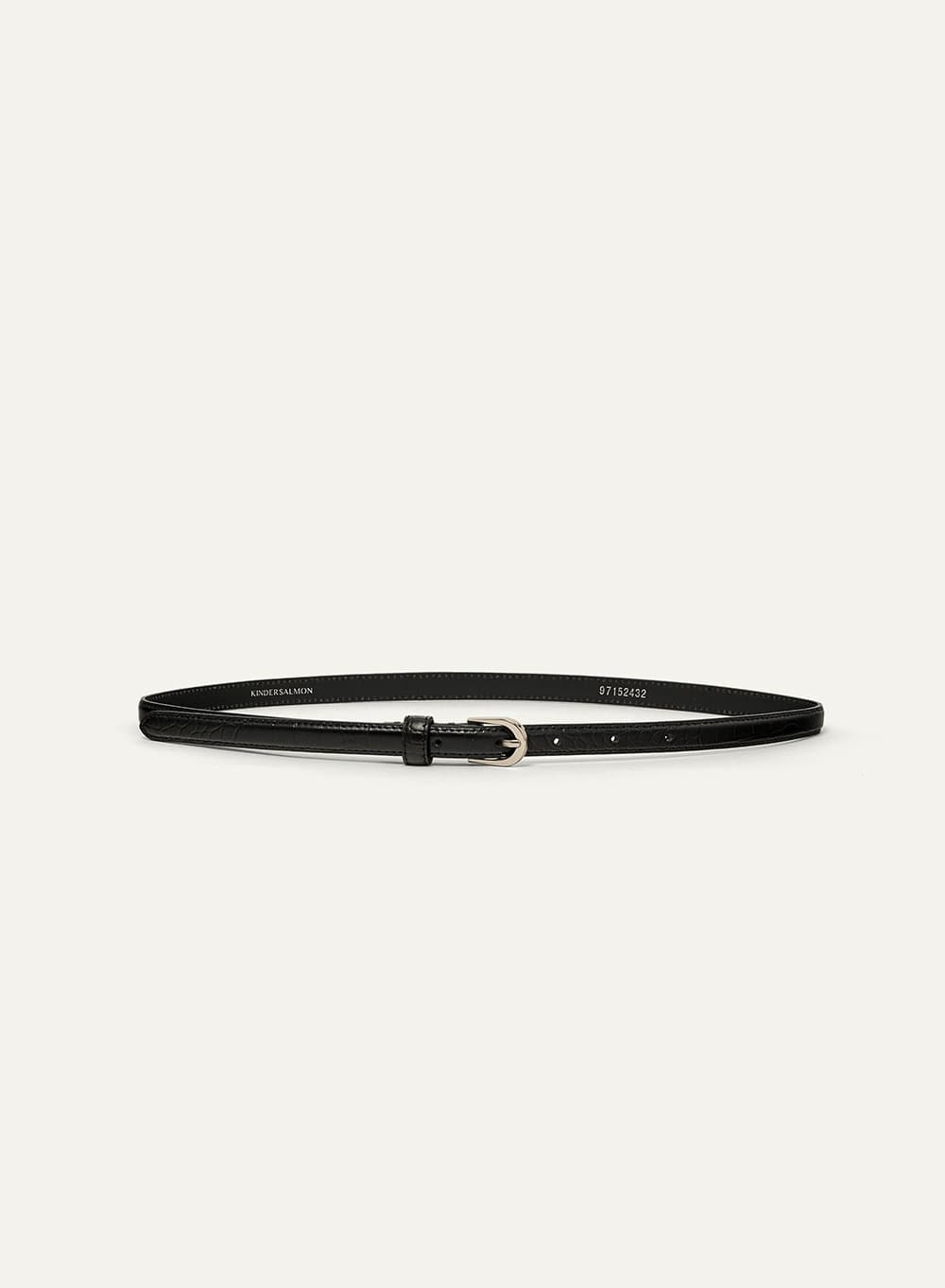 Croco Leather Belt Black