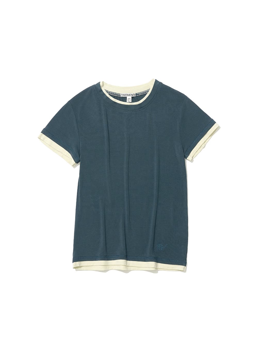 SOFT DOUBLE LAYERED SHORT SLEEVE TEE_NAVY