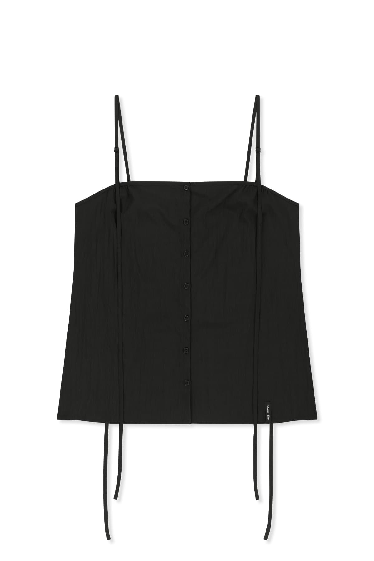 BUTTON SLEEVELESS BLOUSE IN BLACK