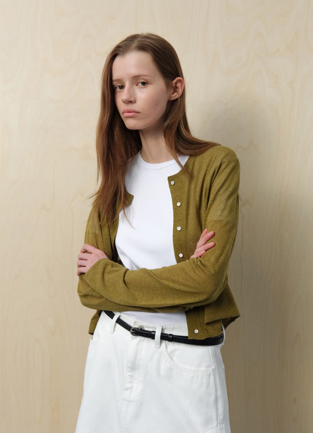 Light Linen Cardigan - Matcha Olive
