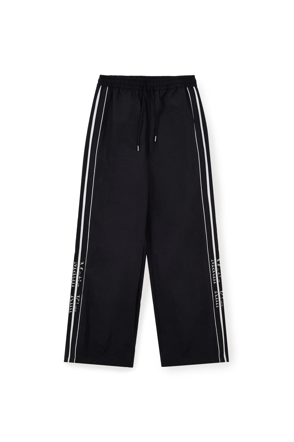 SIDE LOGO WIDE TRACK PANTS IN BLACK