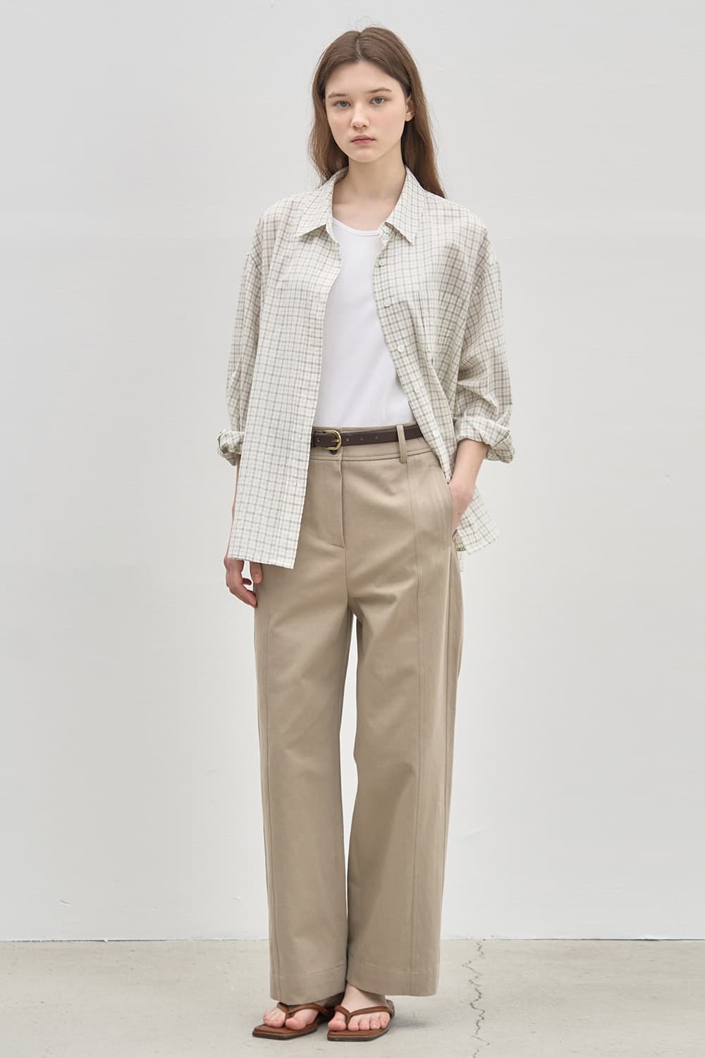 Casual baggy pant Beige [N6SPT05]