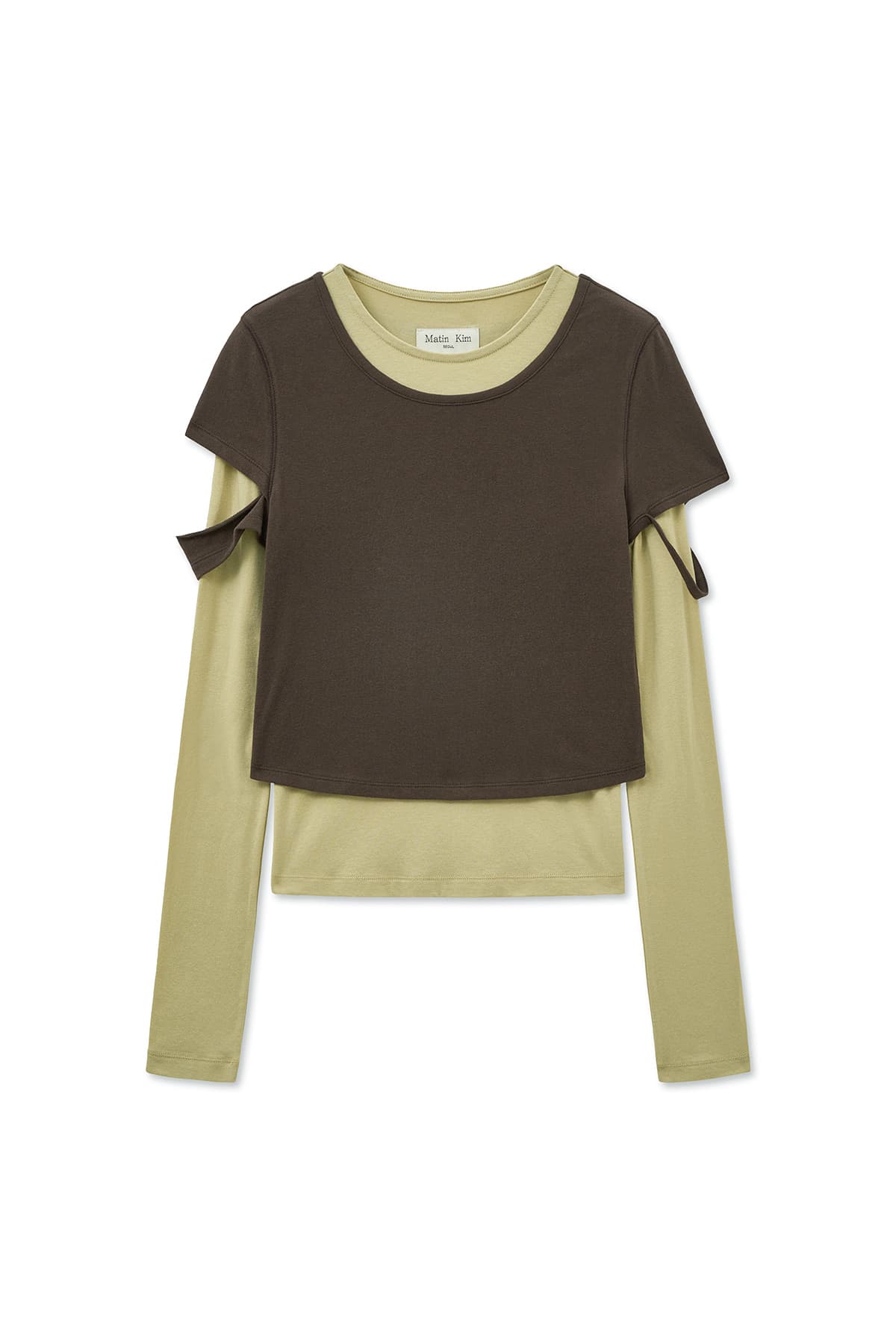 LAYERED POINT SLIM TOP IN BROWN