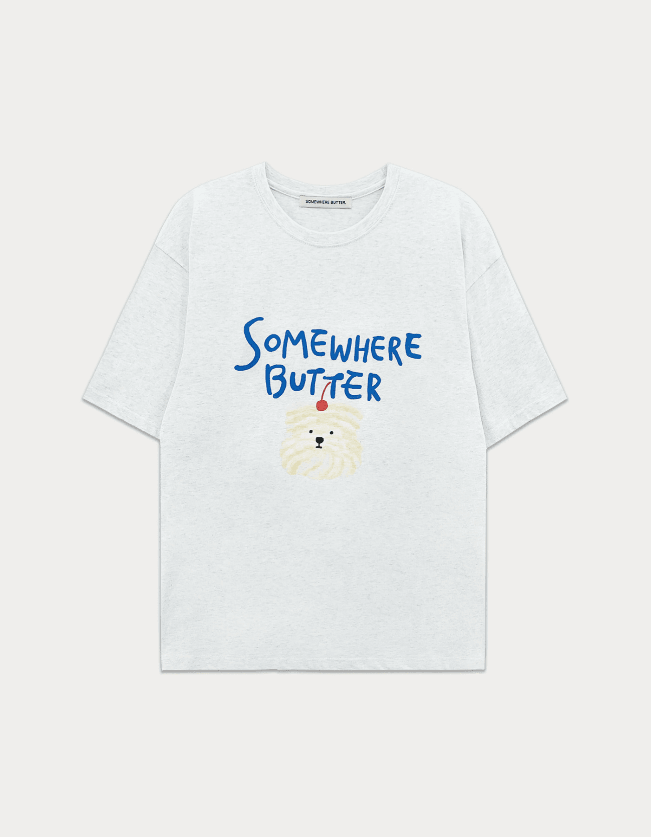 Butteree over-fit top - White melange