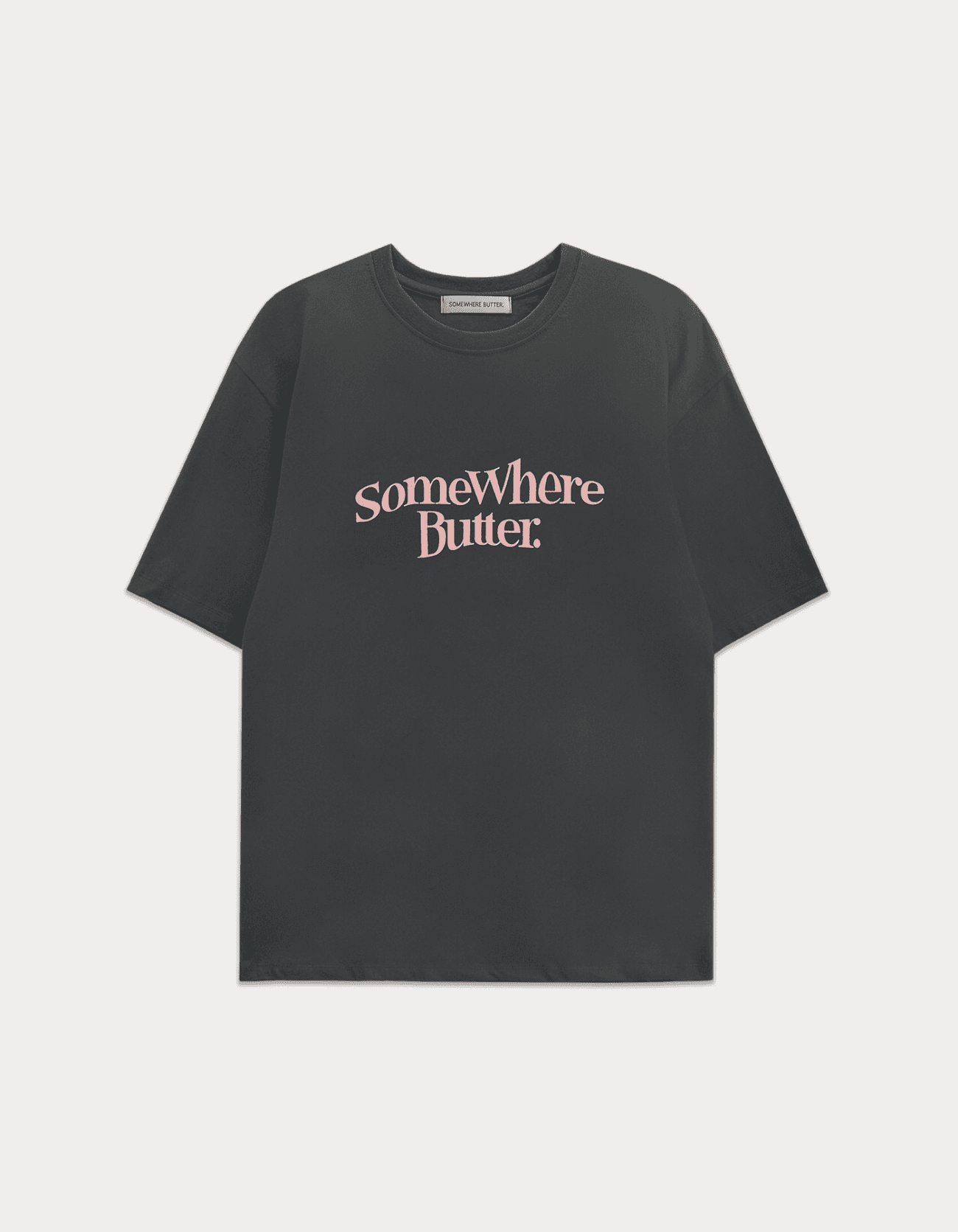 Wave Logo Over-Fit Top - Charcoal