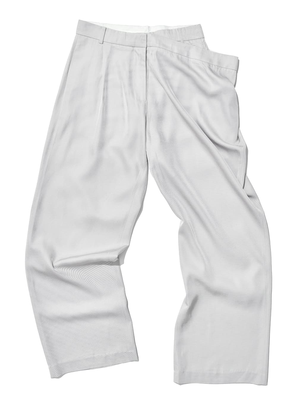 UNBALANCED DRAPE WAIST PANTS_ECRU