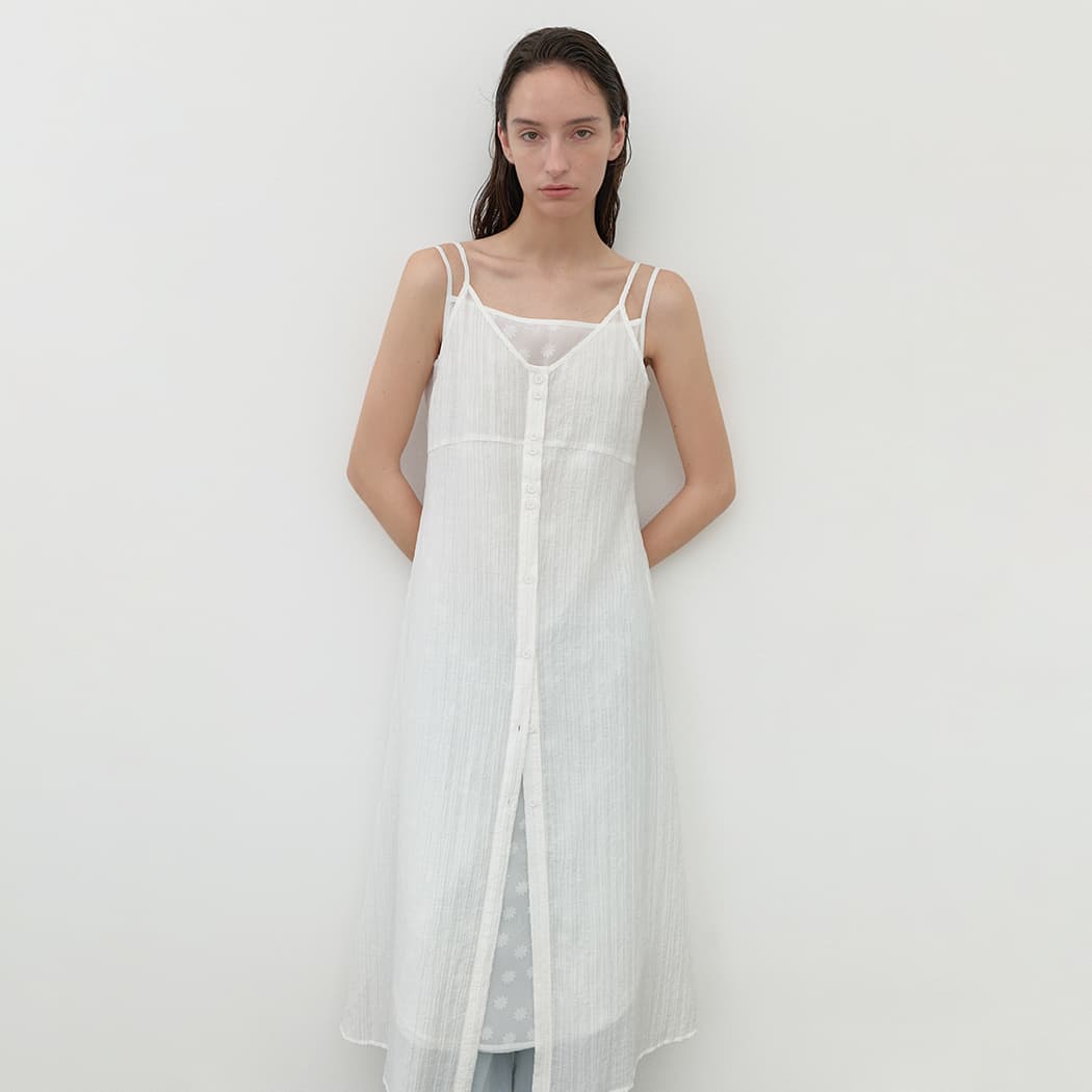 (OP-6287)AUBE LAYERED WRINKLE DRESS