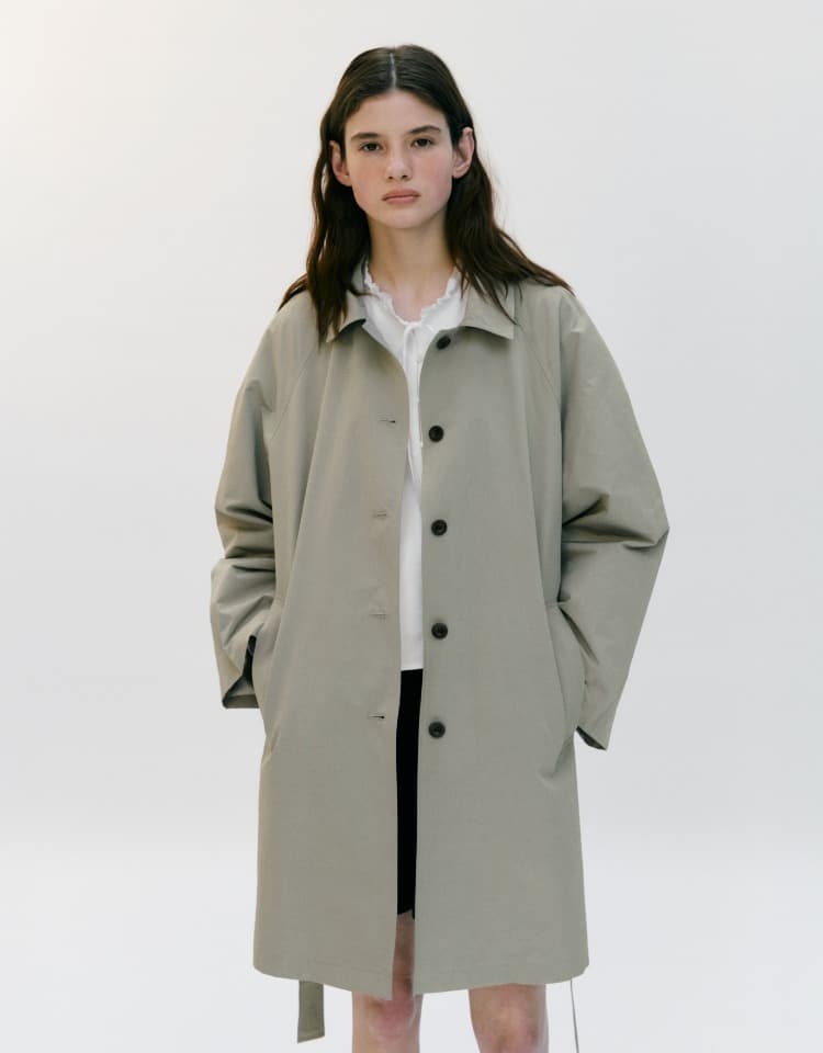 nylon trench coat - light khaki