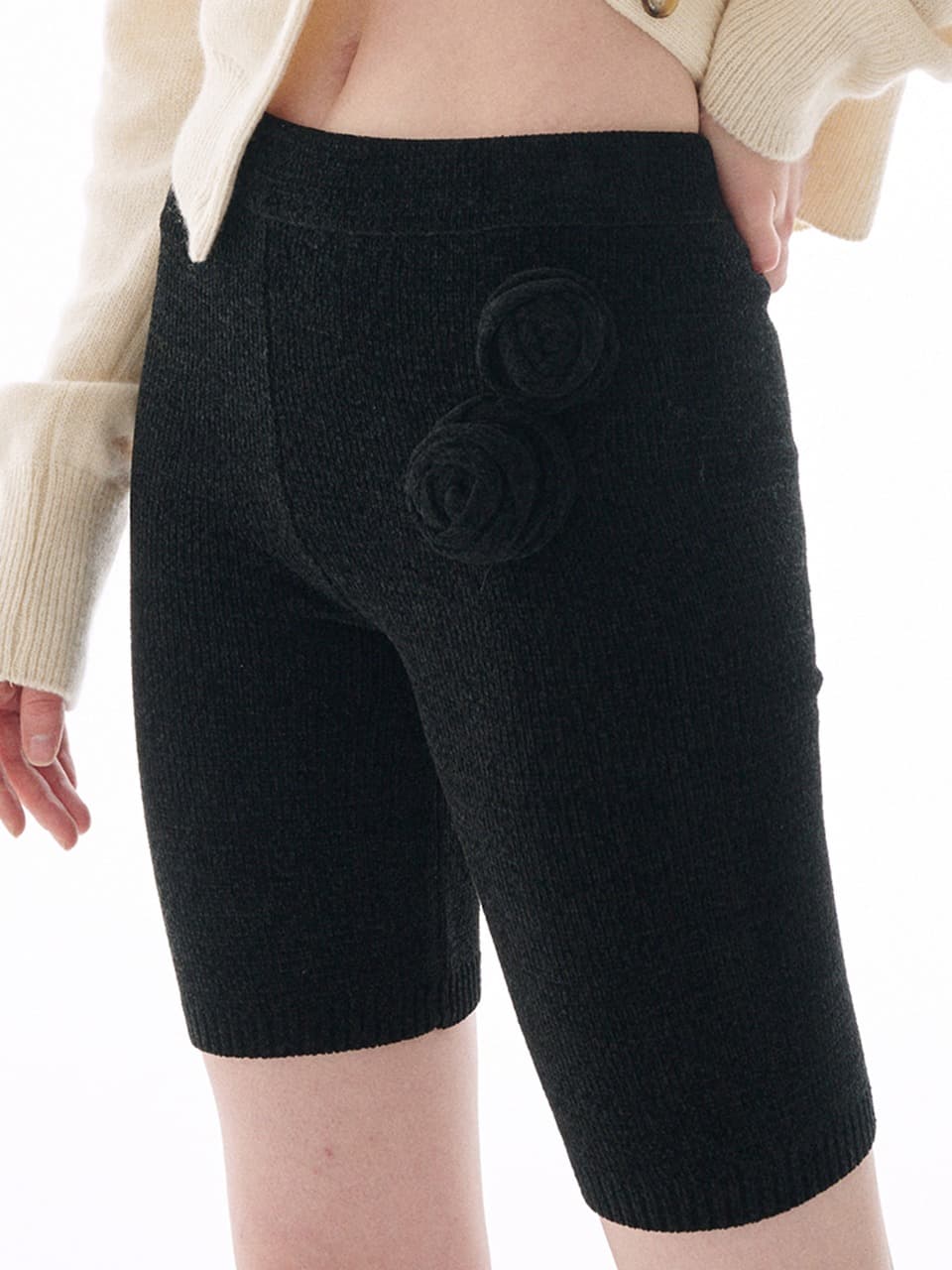 KNIT BERMUDA PANTS ROSE_BLACK