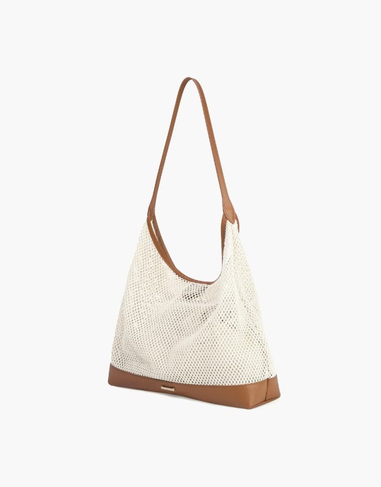 bay net bag (shoulder) - brown (L)