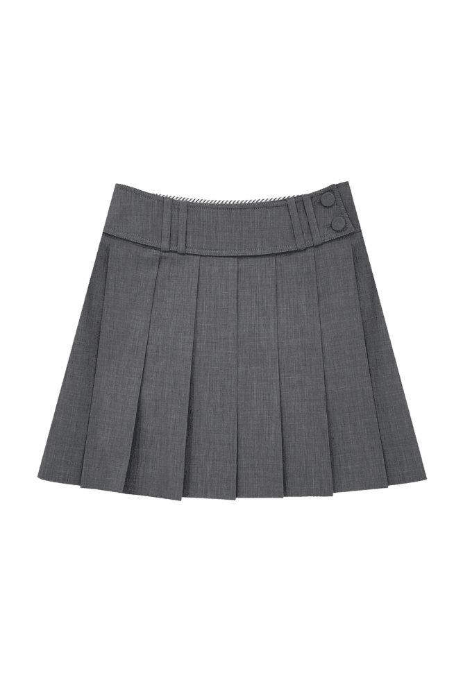 Wide Band Skirt (Gray)