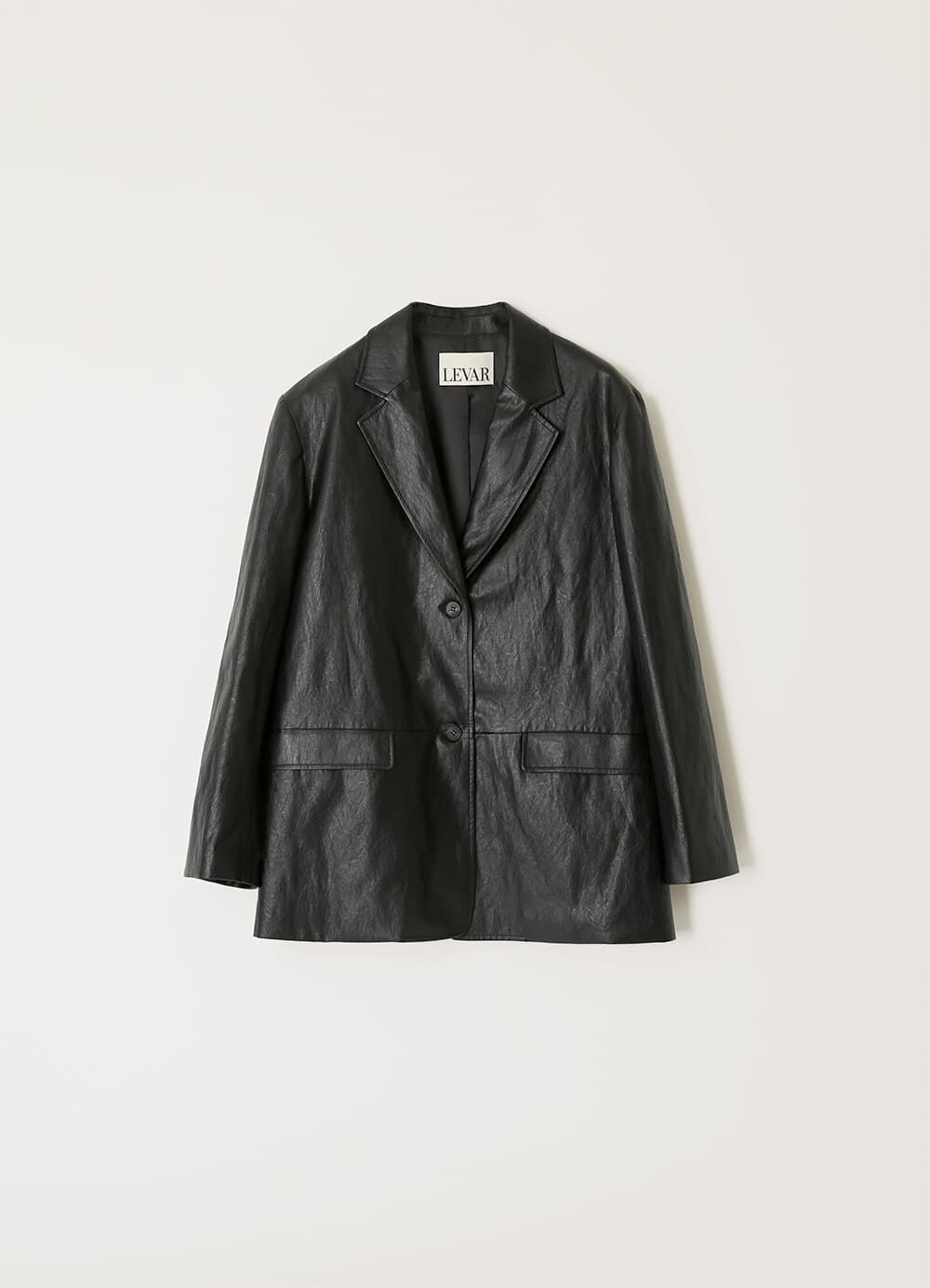 Classity Leather Single Jacket - Black