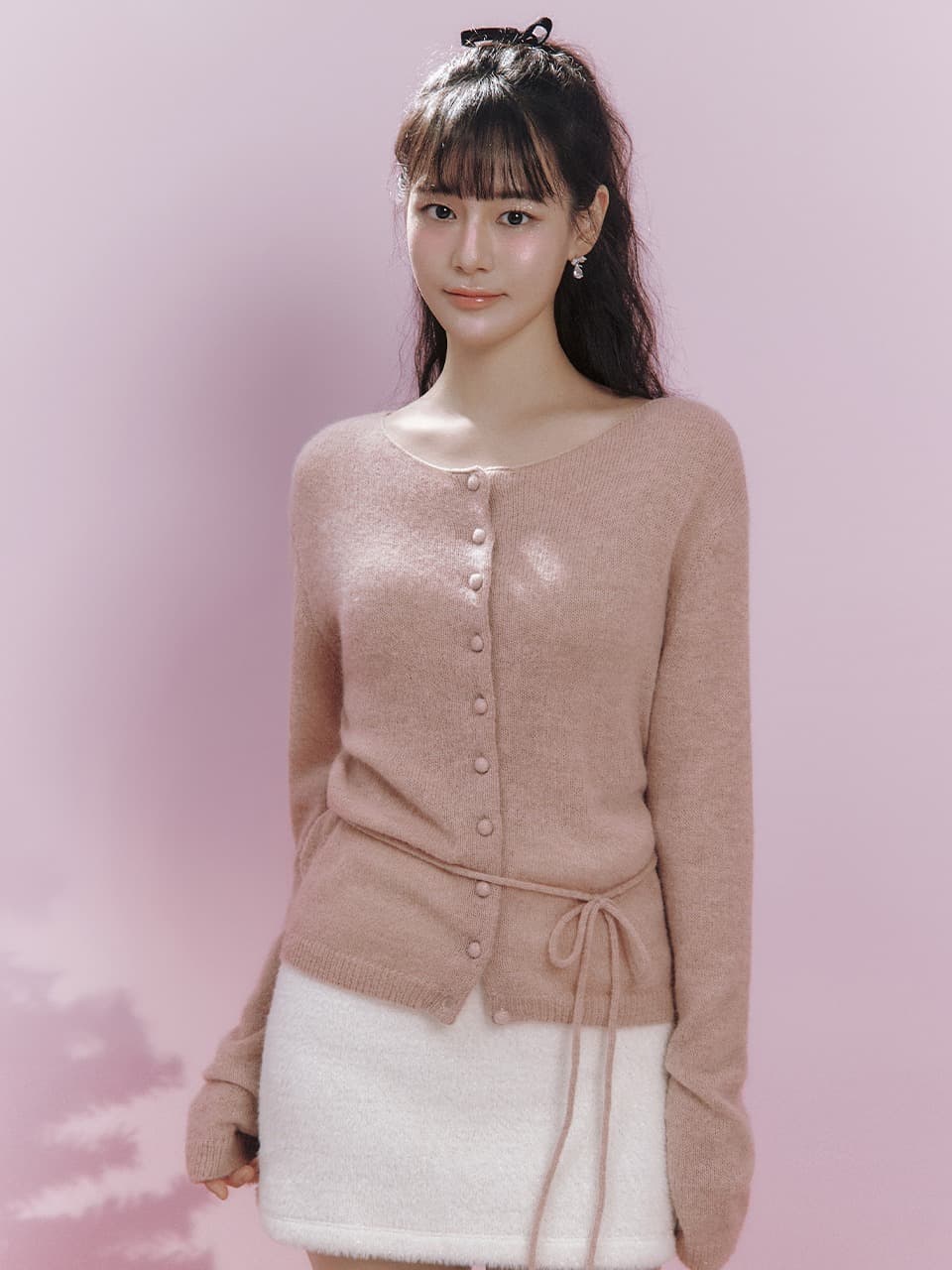 Ivia strap baby alpaca cardigian