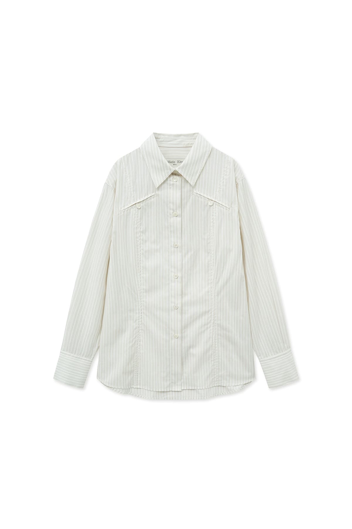 POCKET LINE POINT SHIRT IN BEIGE