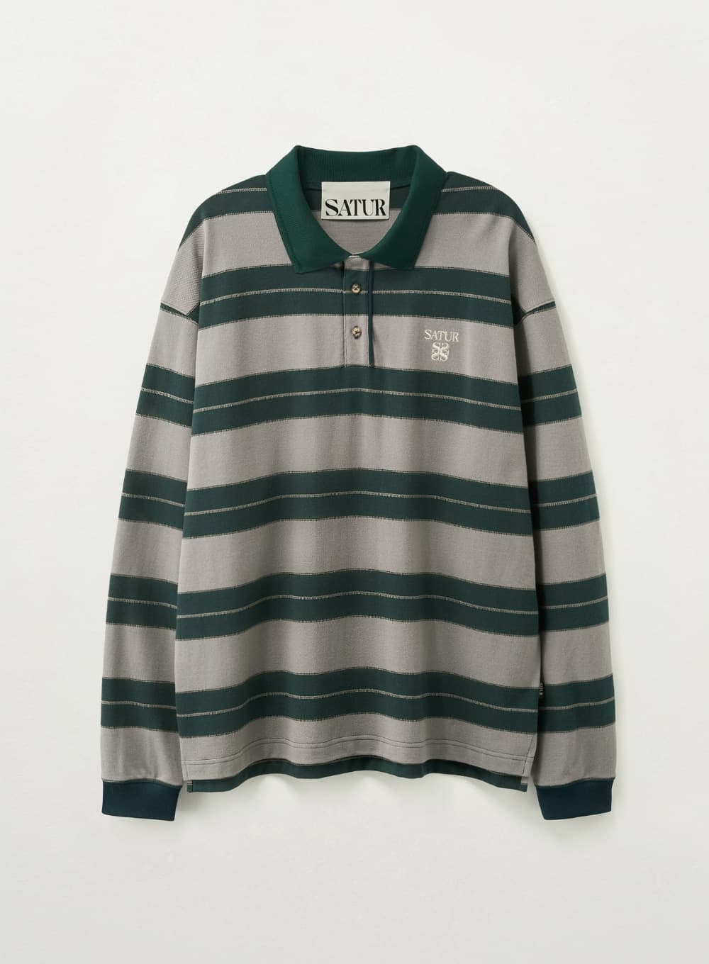Apero Stripe Pique Long Sleeve - Green