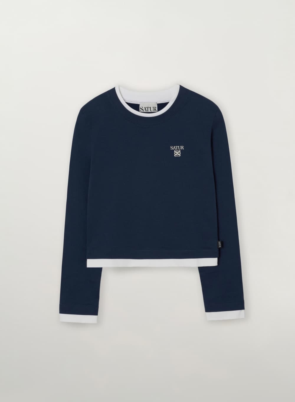 (W) Layered Long Sleeve - Navy