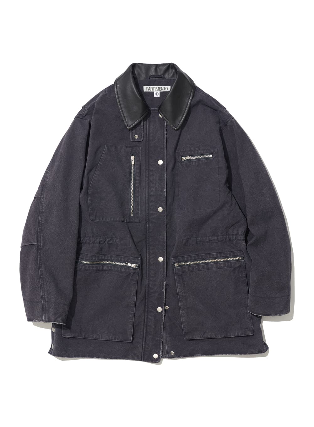 WASHED DAMAGE CHORE COAT_CHARCOAL